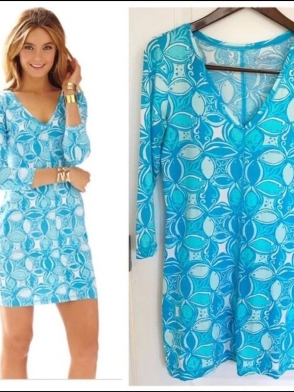Lilly Pulitzer Juliet Dress What a Raquet Pima Cotton Size S Blue Dress 0091